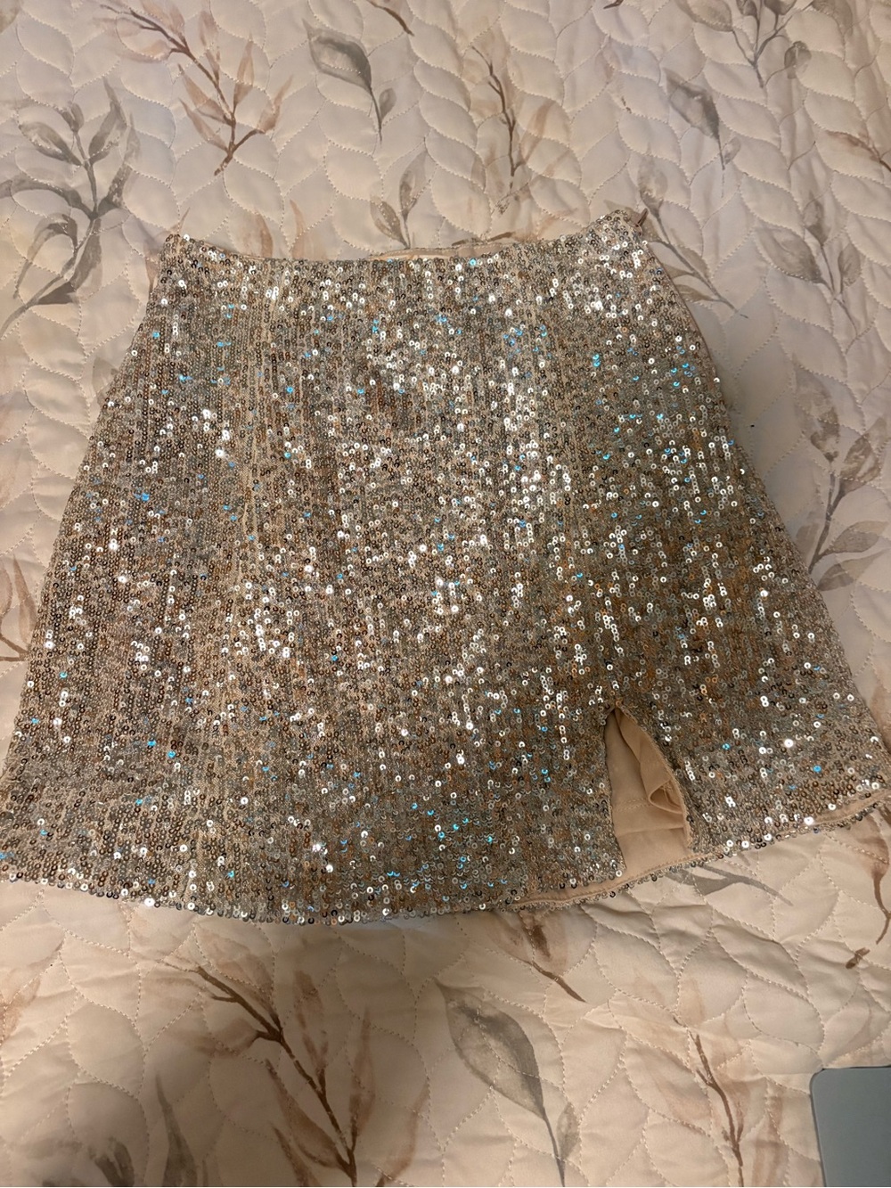 Rewind Gold Sequin Mini Skirt